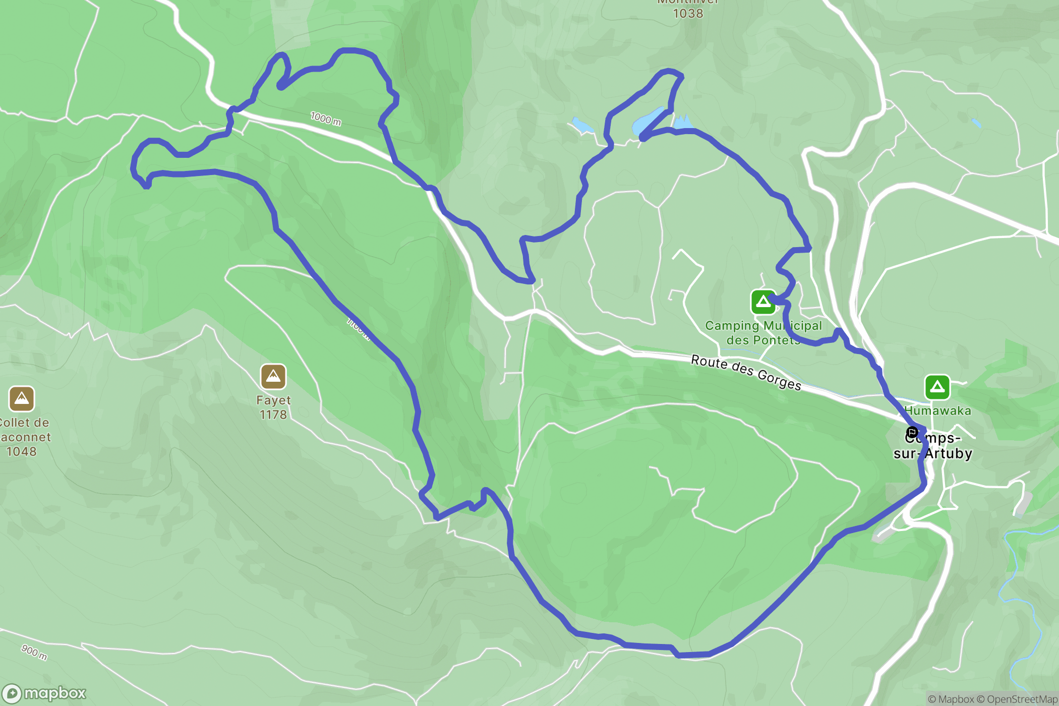 Comps-sur-Artuby : carte du parcours de randonnée - France