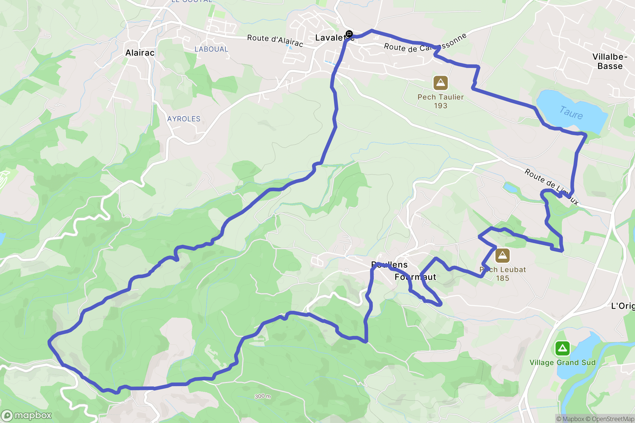 Lavalette : carte du parcours de randonnée - France