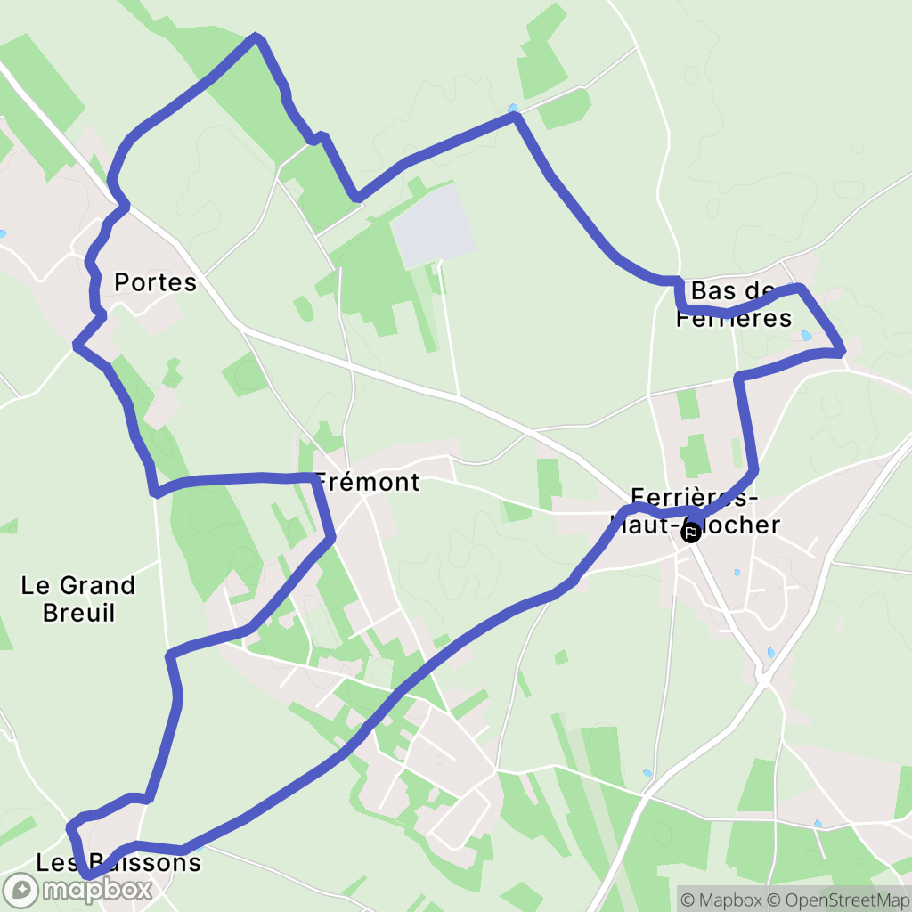 Ferrières-Haut-Clocher : carte du parcours de randonnée - France