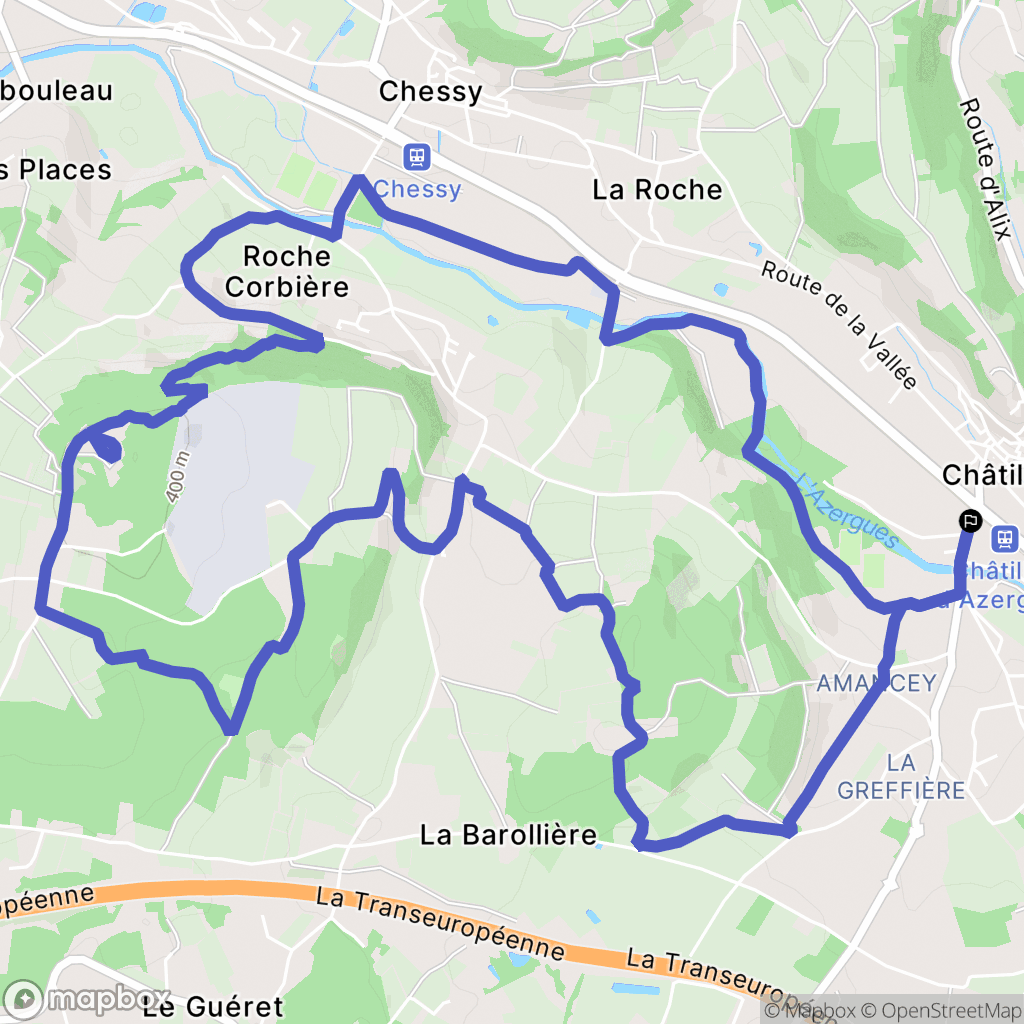 Chatillon : carte du parcours de randonnée - France
