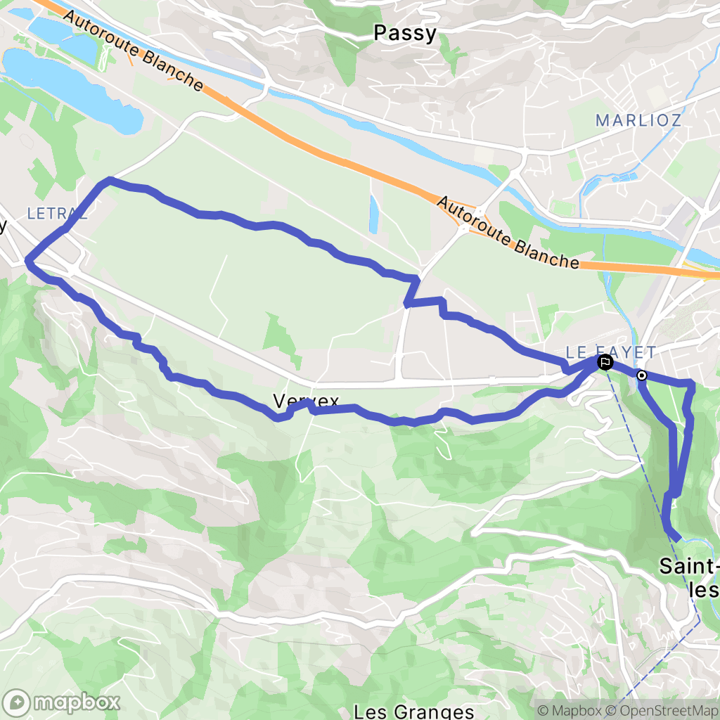 Saint-Gervais-les-Bains : carte du parcours de randonnée - France