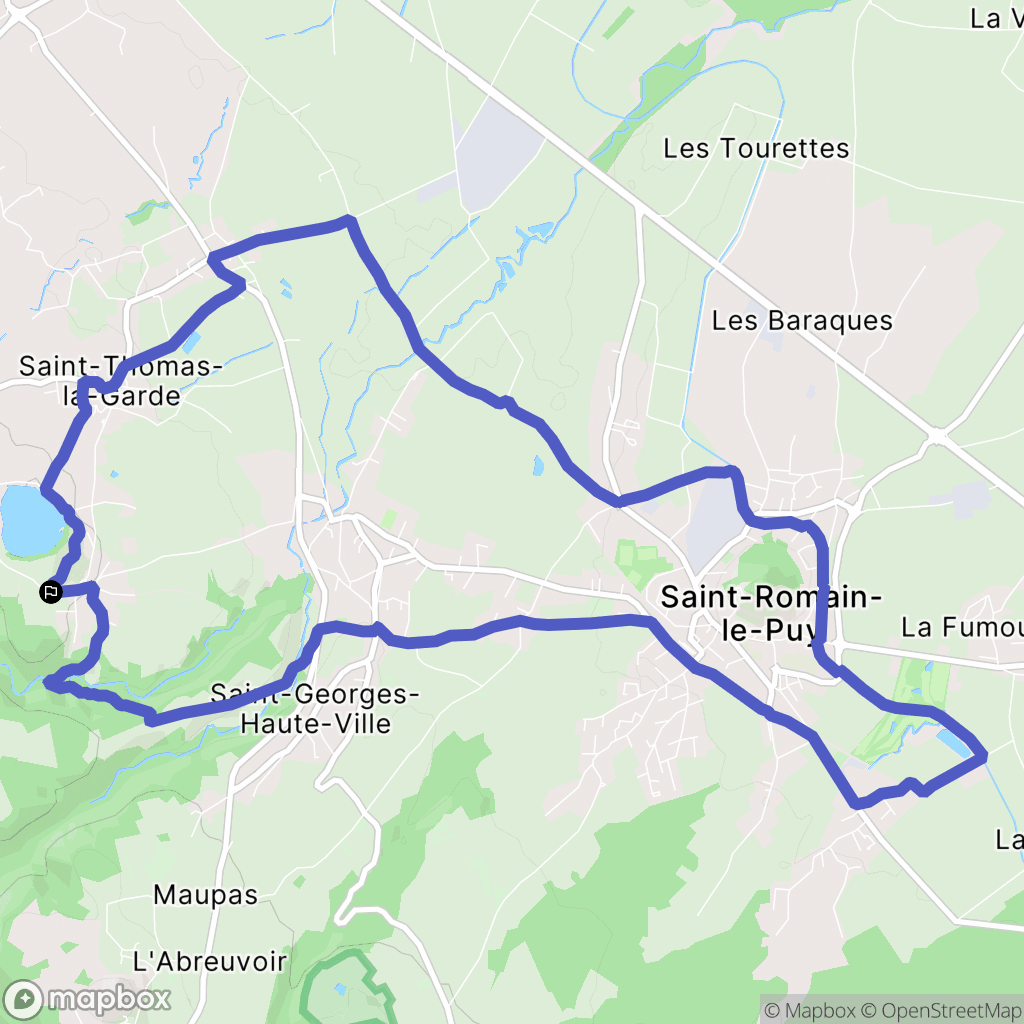 Lézigneux : carte du parcours de randonnée - France