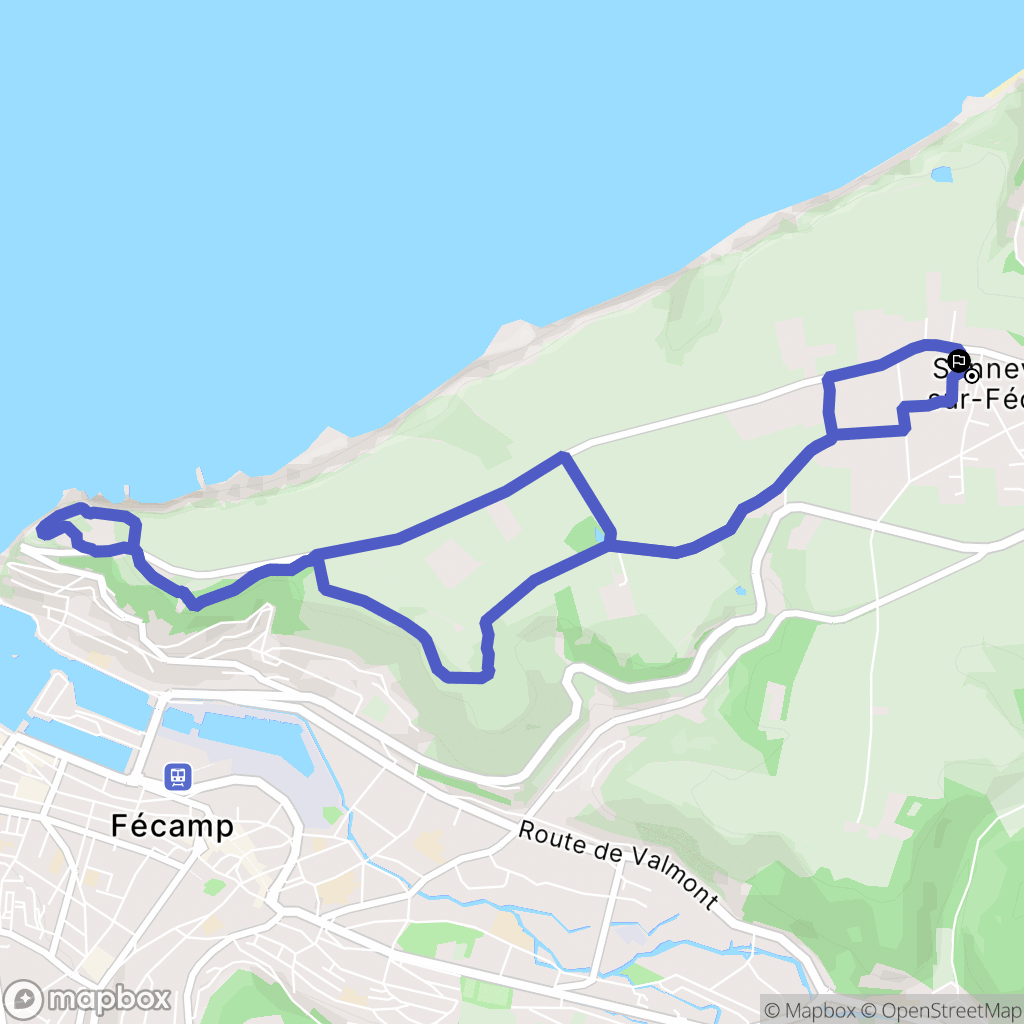Senneville-sur-Fécamp : carte du parcours de randonnée - France