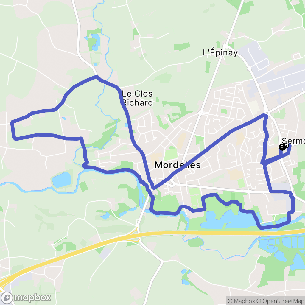Mordelles : carte du parcours de randonnée - France