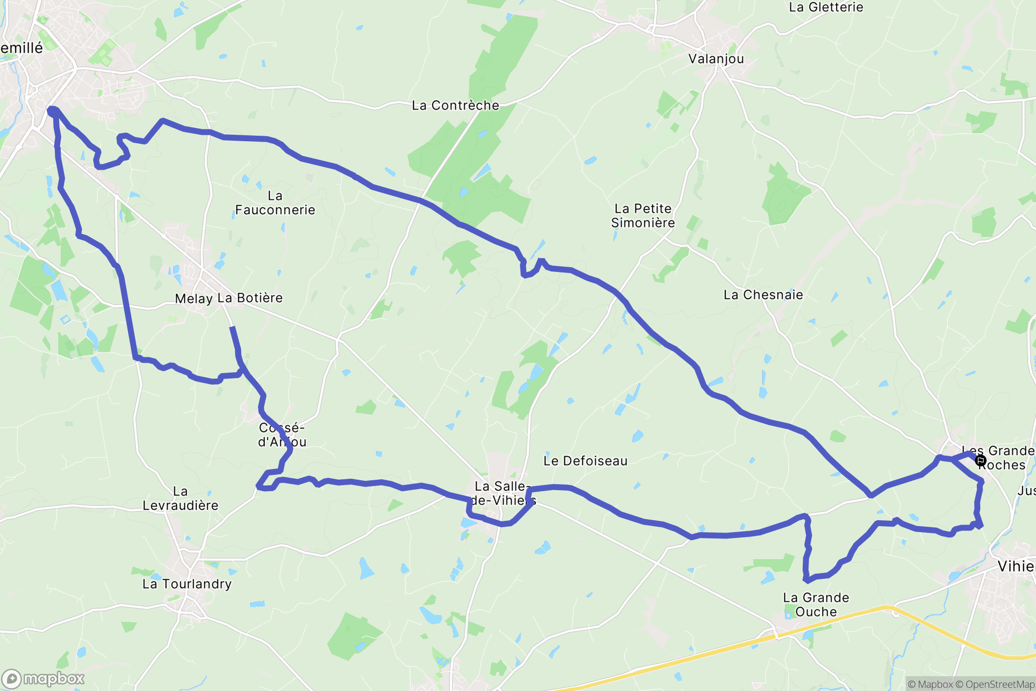 Lys-Haut-Layon : carte du parcours de randonnée - France