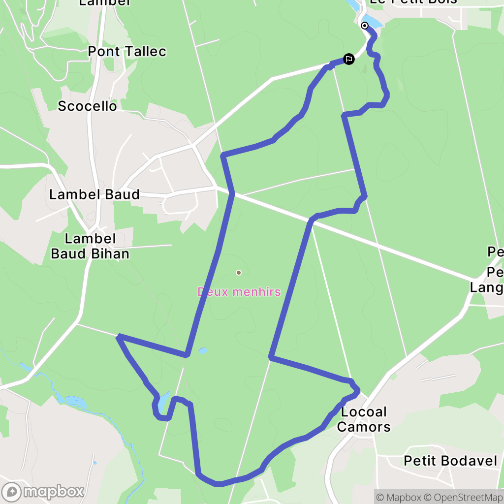 Camors : carte du parcours de randonnée - France