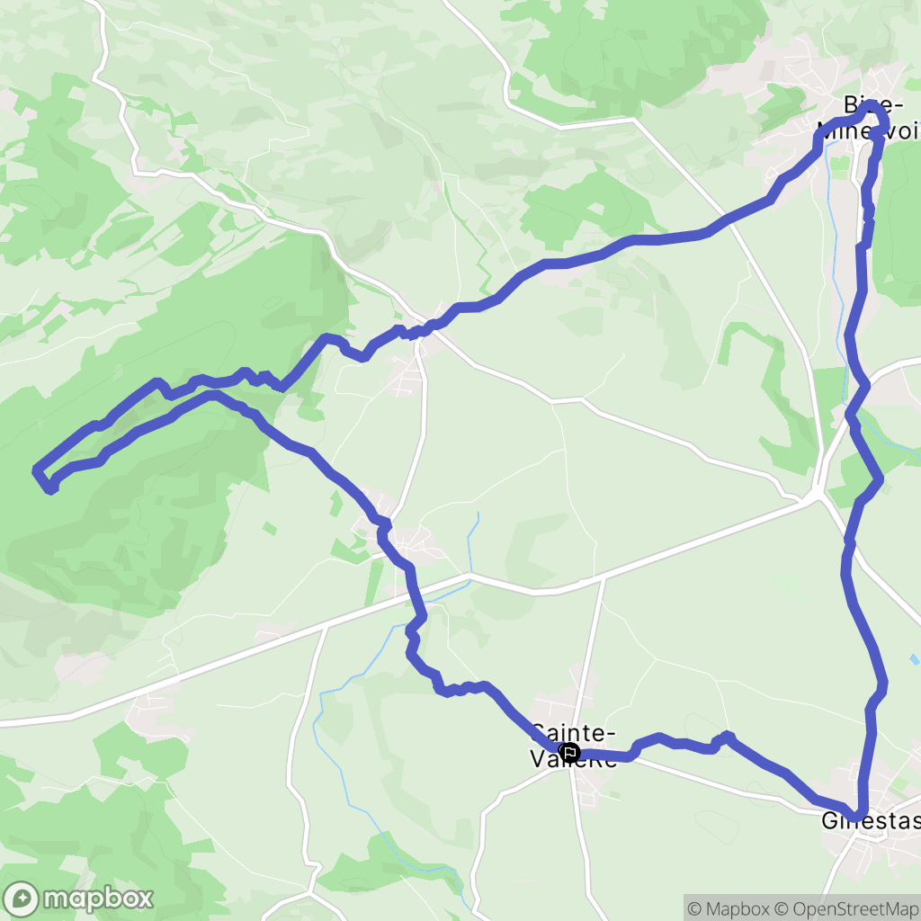 Sainte-Valière : carte du parcours de randonnée - France