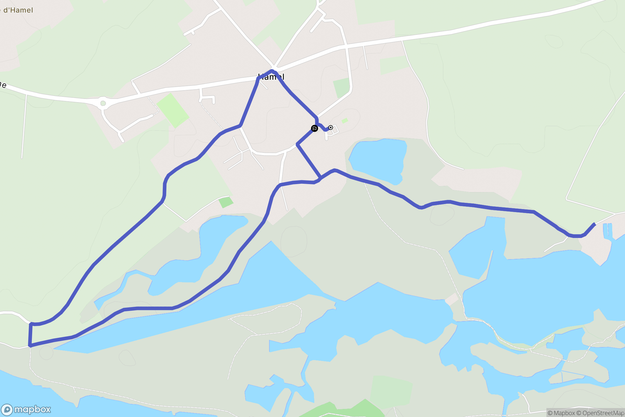 Hamel : carte du parcours de randonnée - France