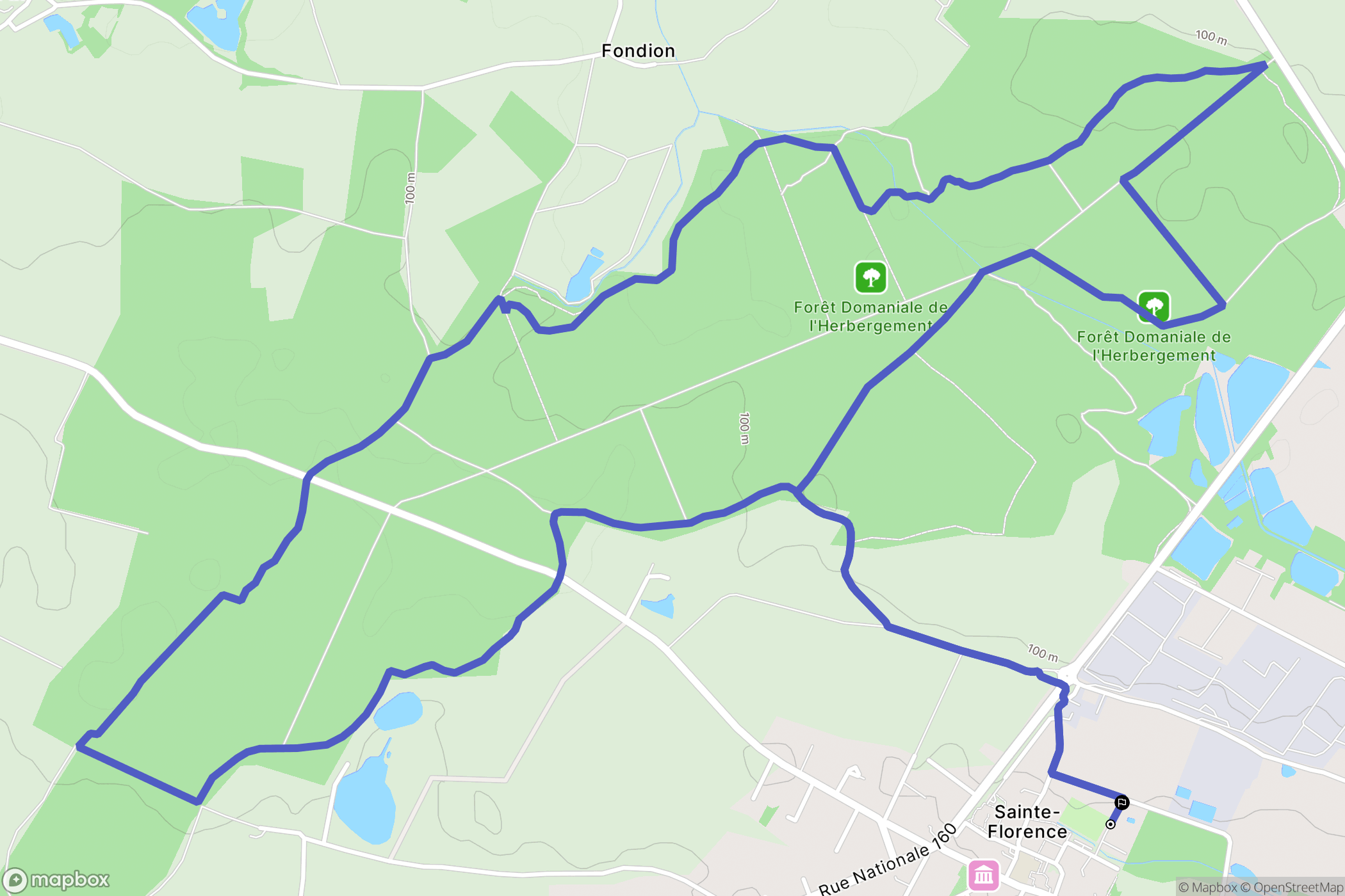 Essarts-en-Bocage : carte du parcours de randonnée - France