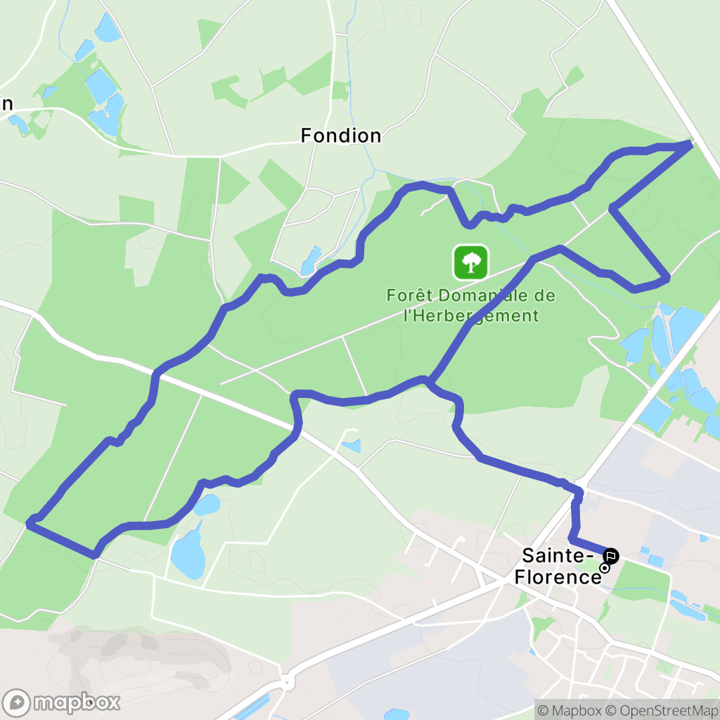Essarts-en-Bocage : carte du parcours de randonnée - France