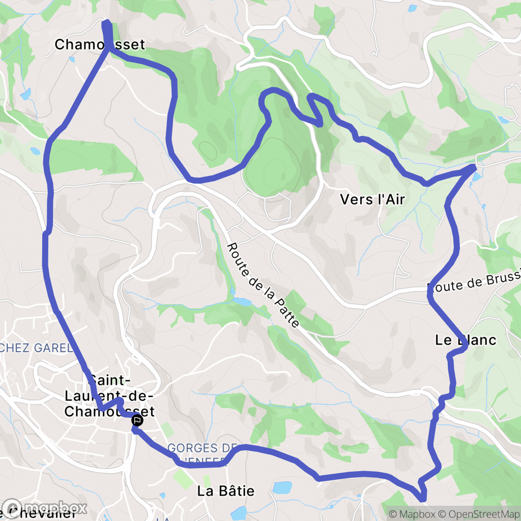 Saint-Laurent-de-Chamousset : carte du parcours de randonnée - France