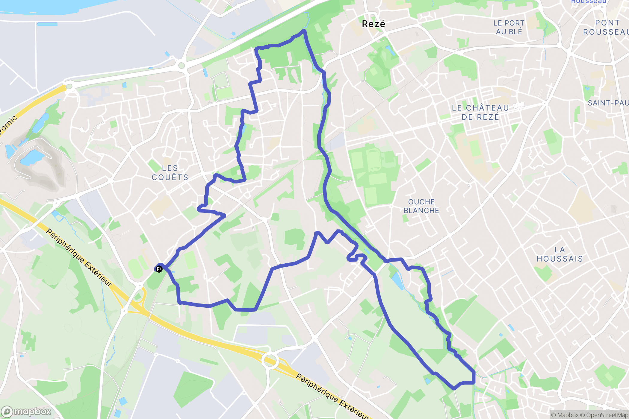 Bouguenais : carte du parcours de randonnée - France