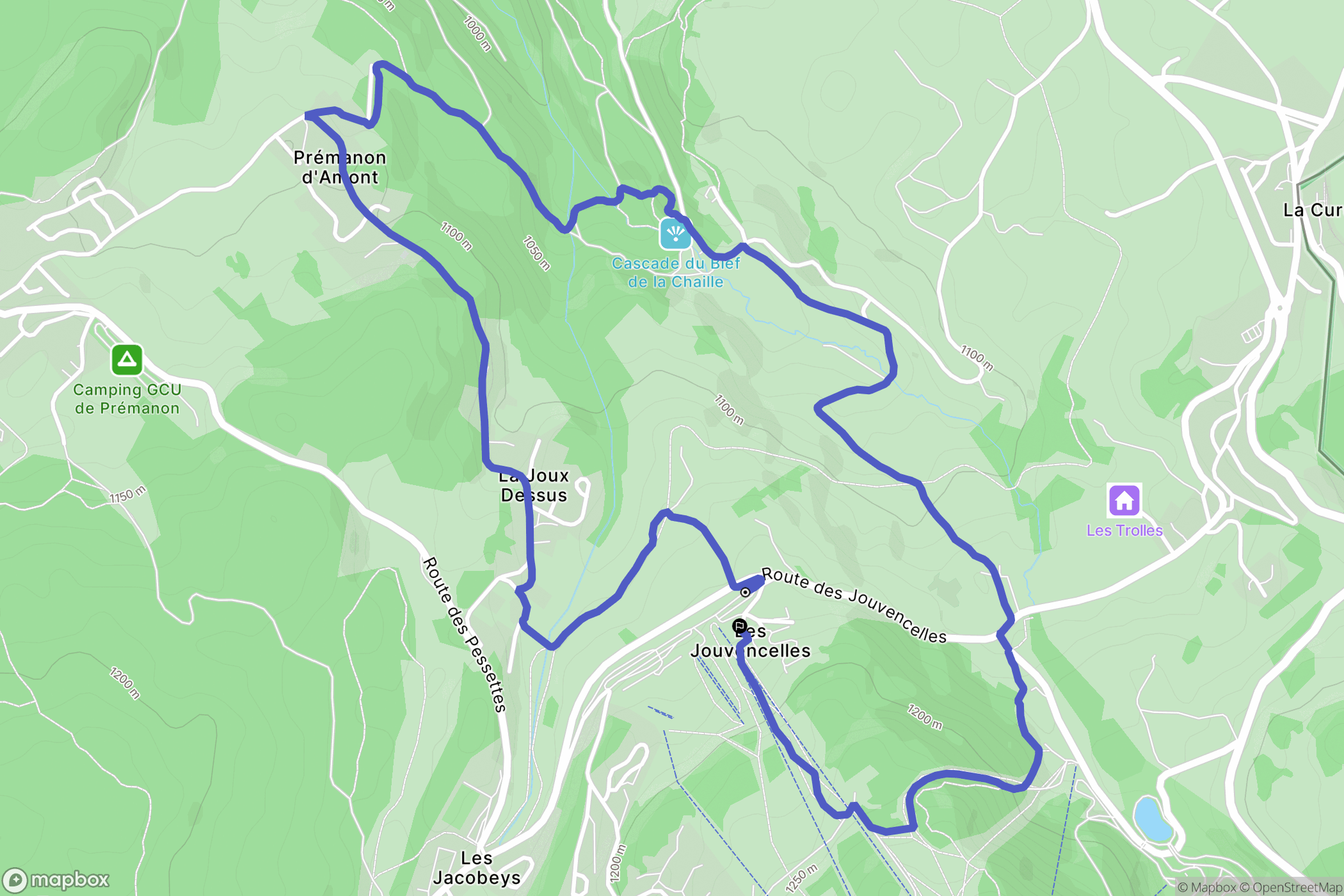Prémanon : carte du parcours de randonnée - France