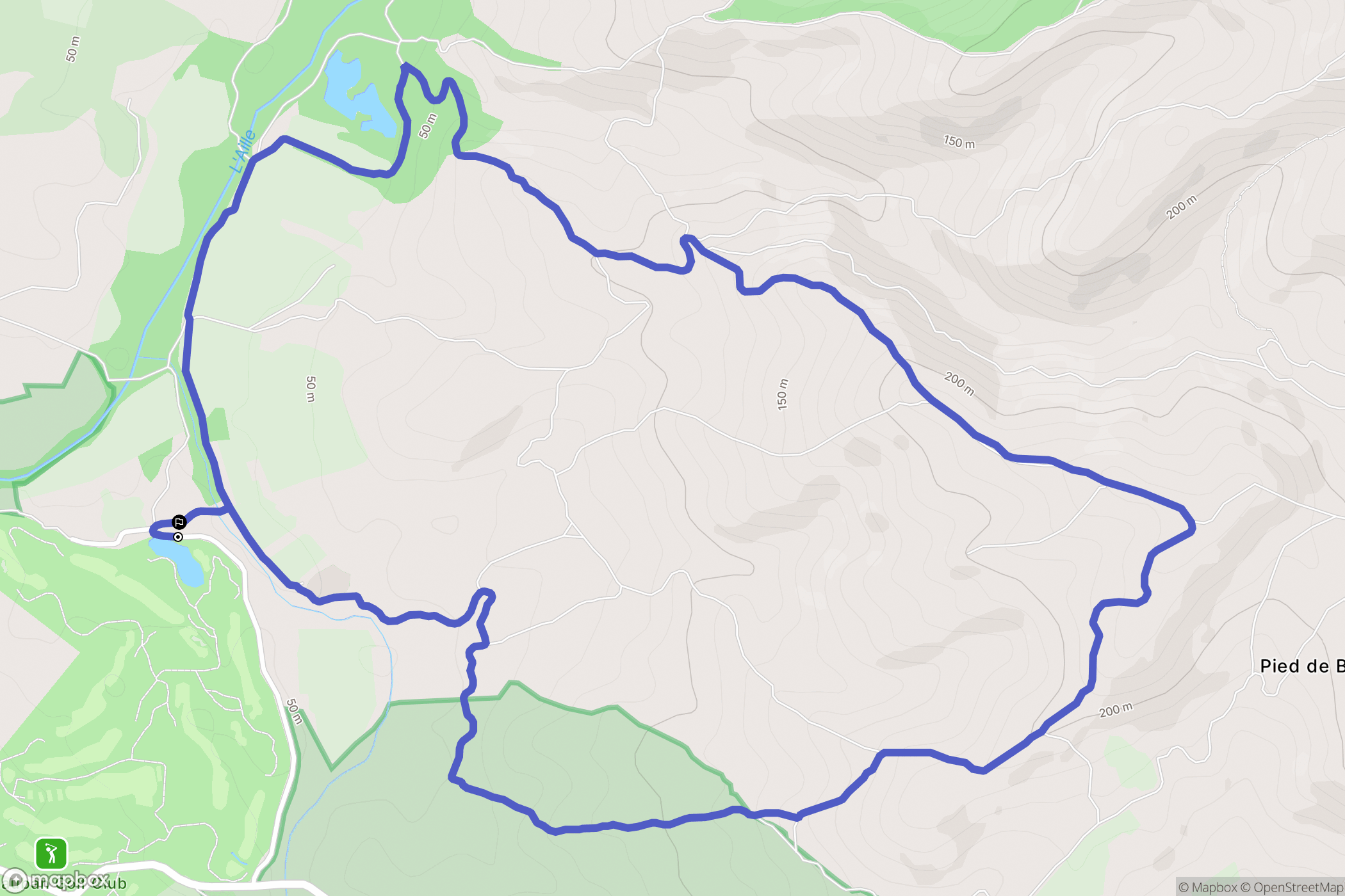 Vidauban : carte du parcours de randonnée - France