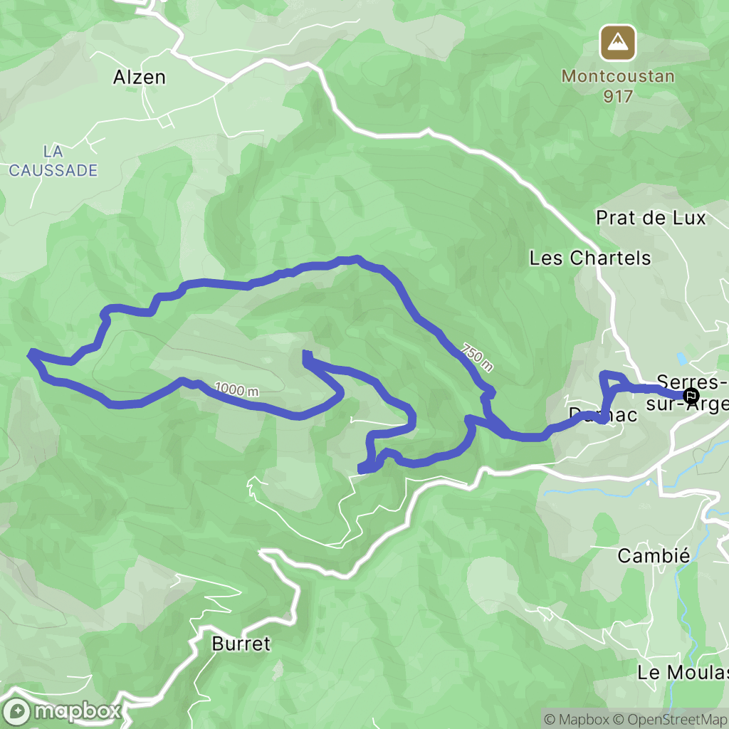 Serres-sur-Arget : carte du parcours de randonnée - France