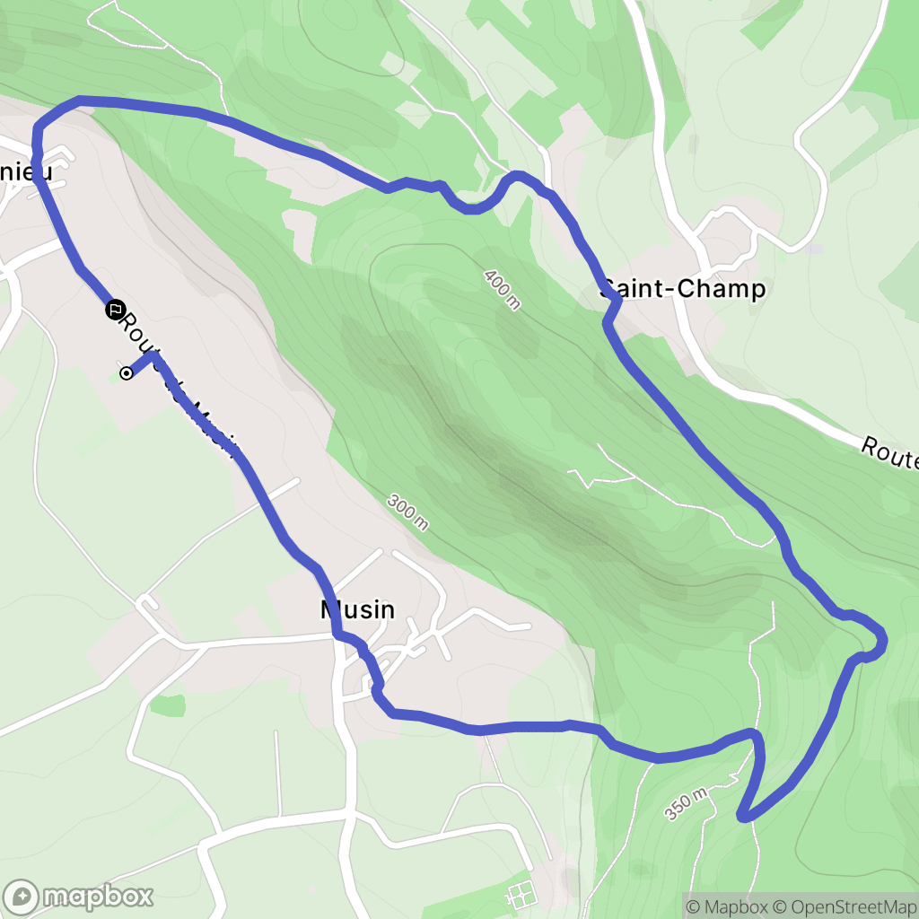 Magnieu : carte du parcours de randonnée - France