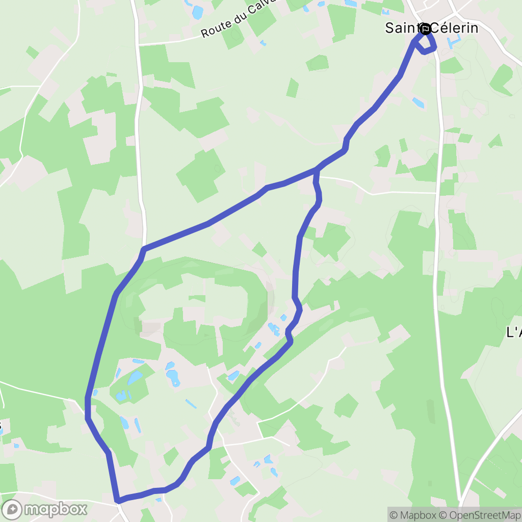 Saint-Célerin : carte du parcours de randonnée - France