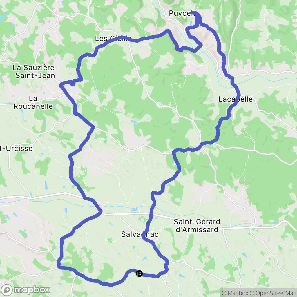 Salvagnac : carte du parcours de randonnée - France