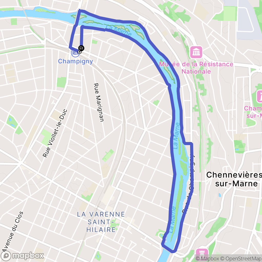 Saint-Maur-des-Fossés : carte du parcours de randonnée - France