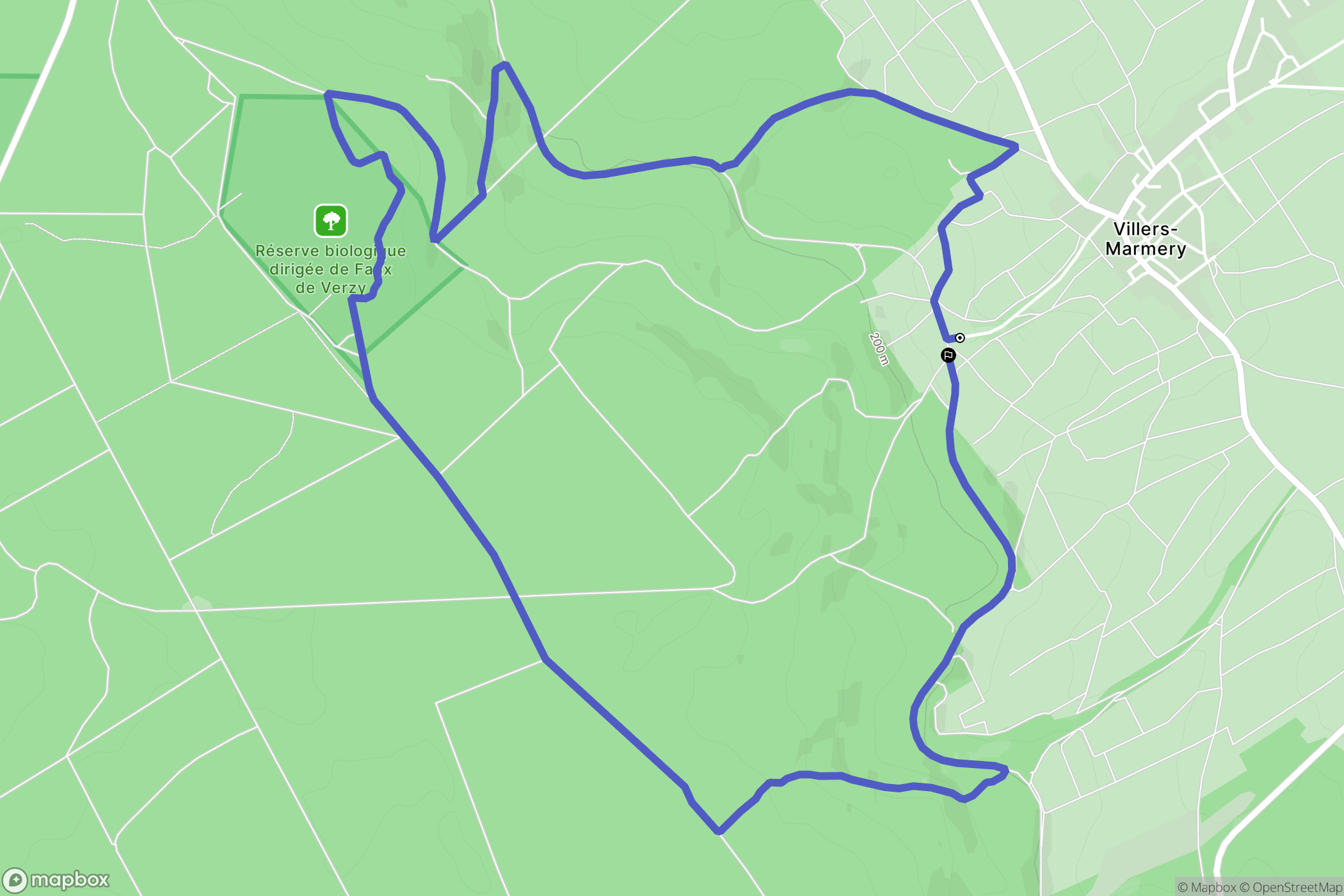 Villers-Marmery : carte du parcours de randonnée - France