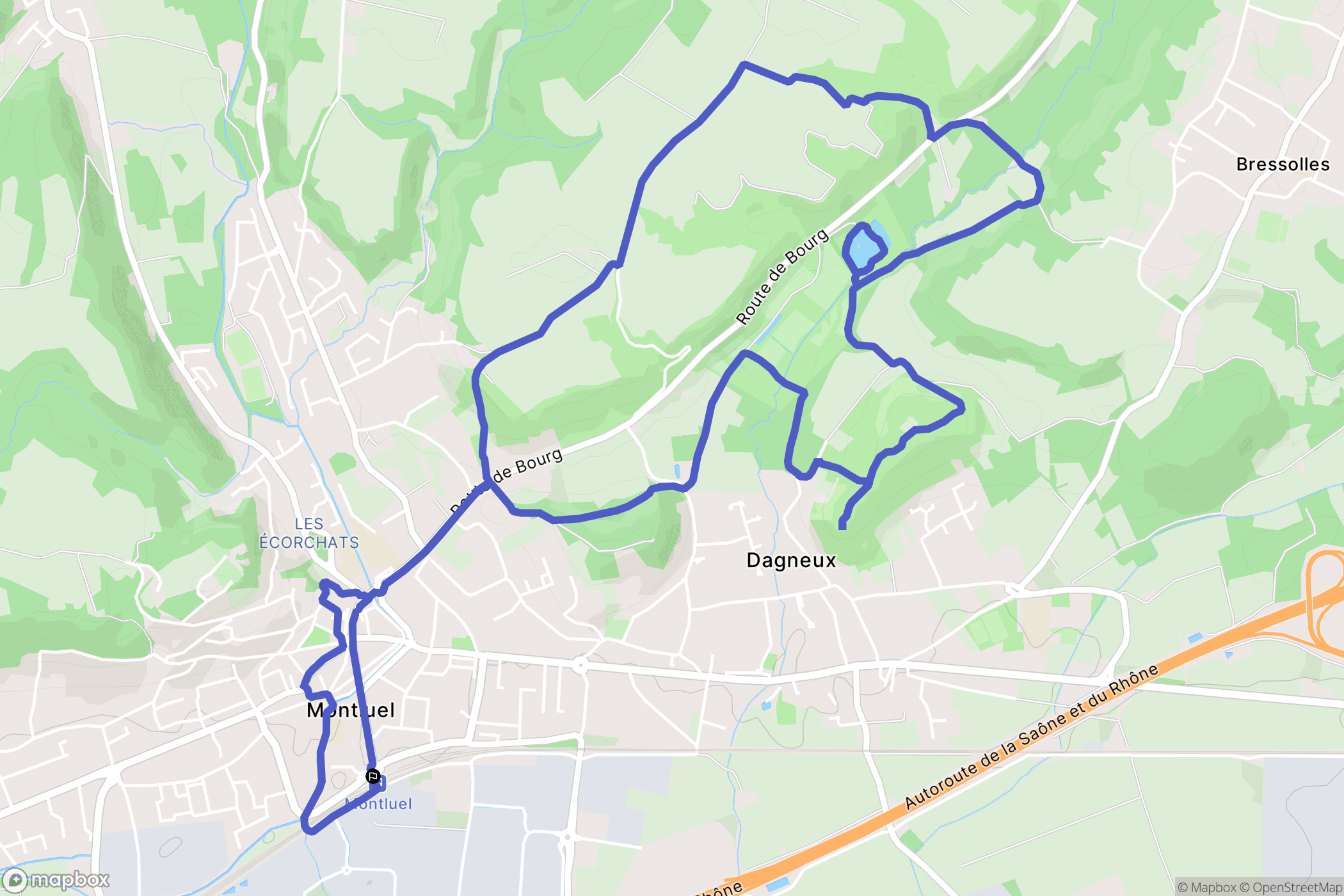 Montluel : carte du parcours de randonnée - France