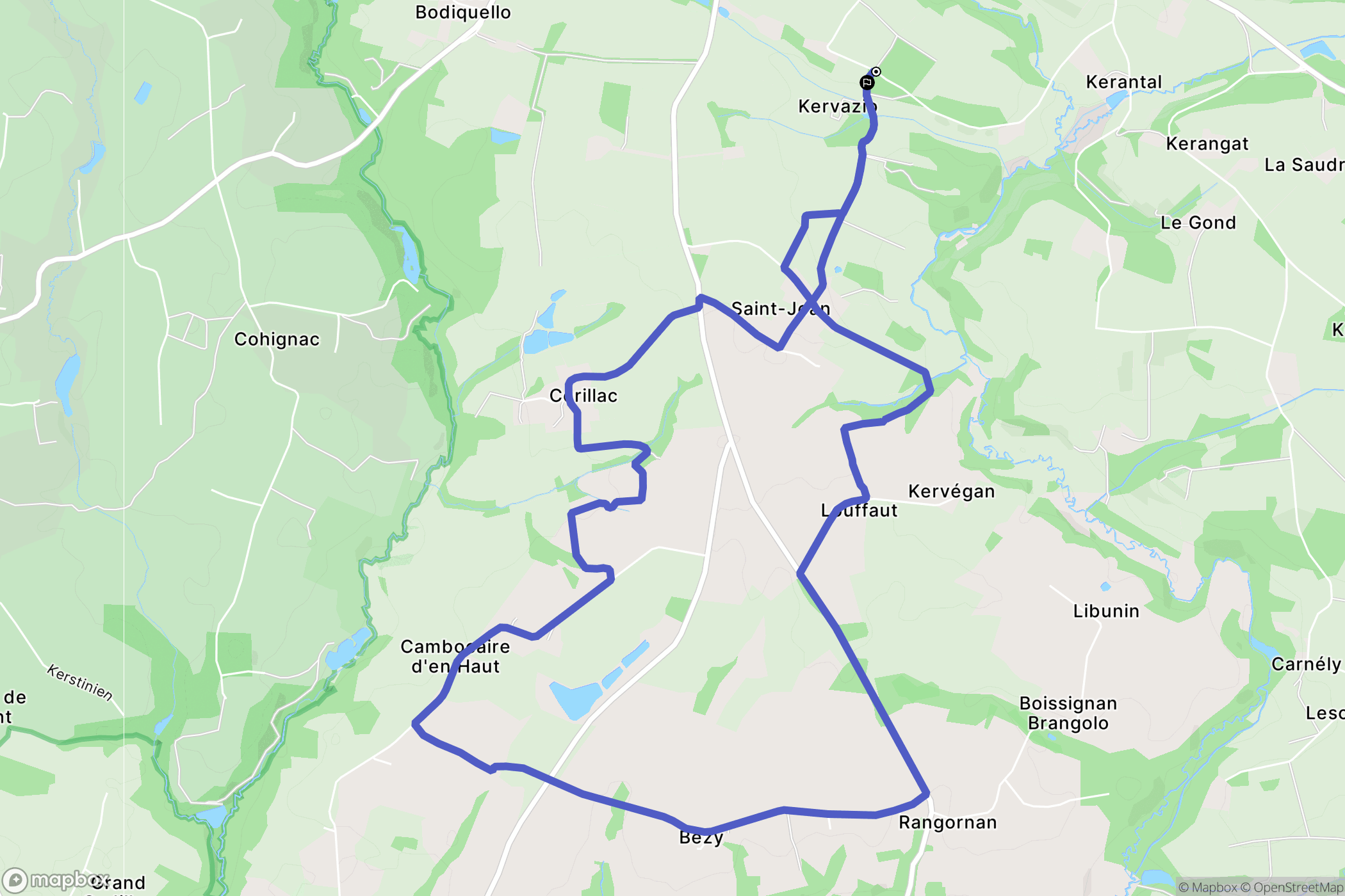 Questembert : carte du parcours de randonnée - France