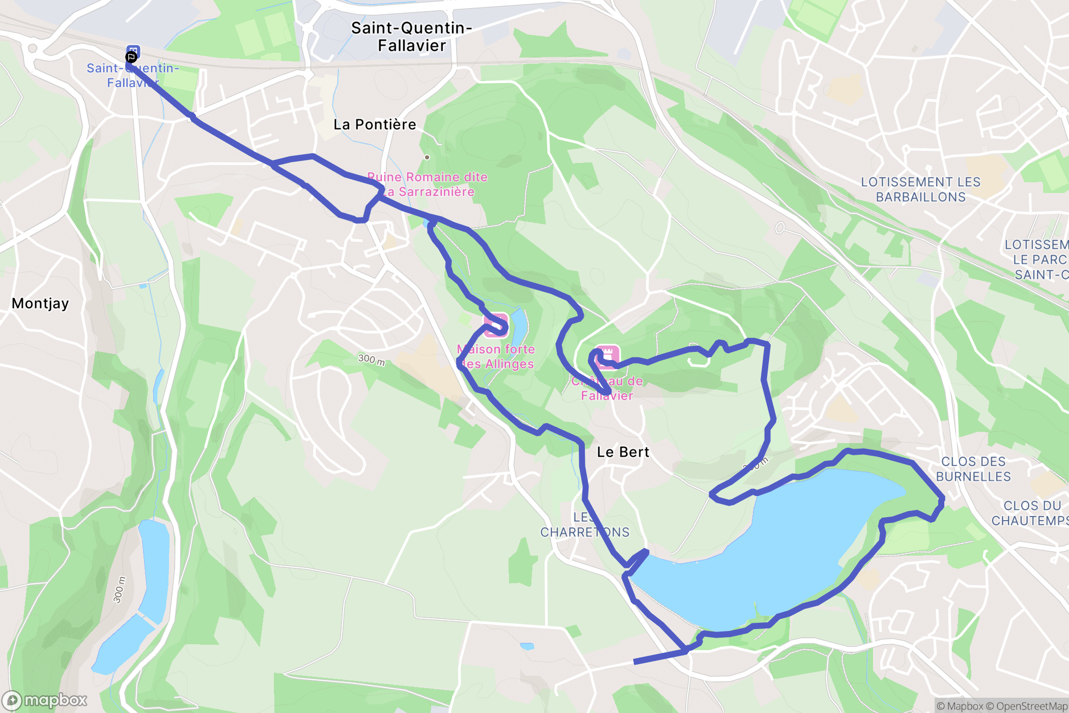Saint-Quentin-Fallavier : carte du parcours de randonnée - France