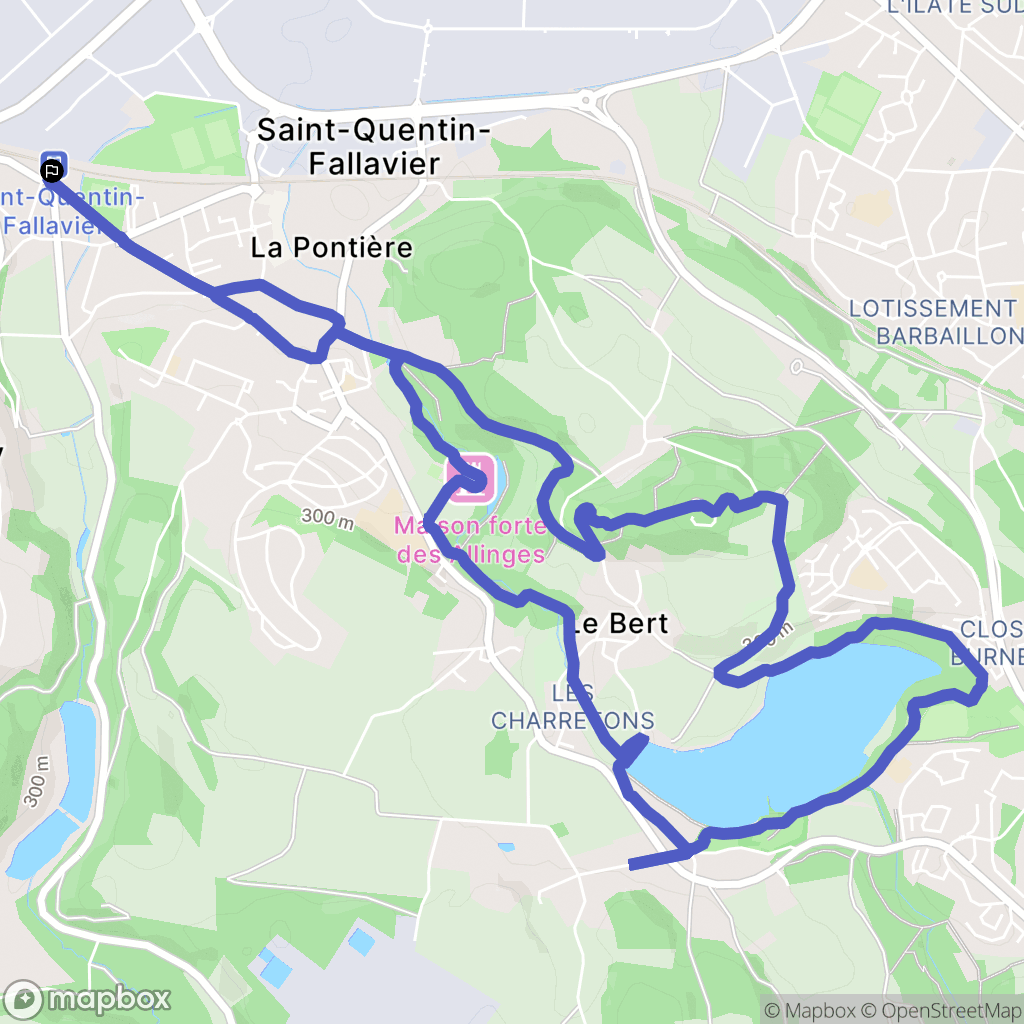 Saint-Quentin-Fallavier : carte du parcours de randonnée - France