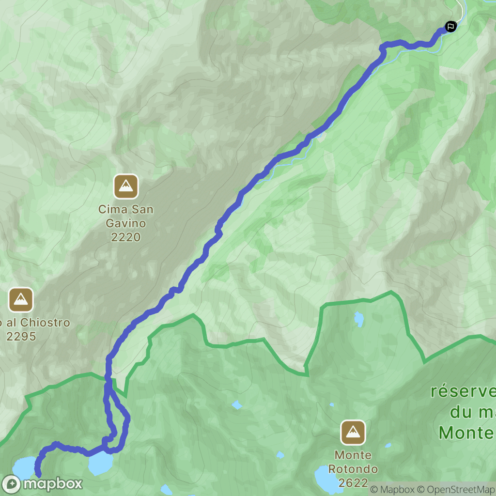 Corte : carte du parcours de randonnée - France