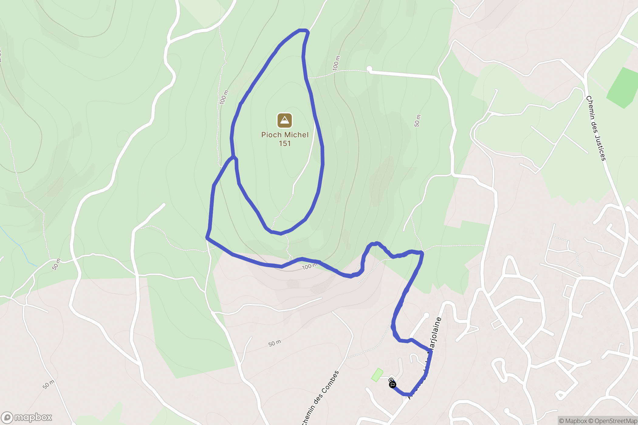 Frontignan : carte du parcours de randonnée - France