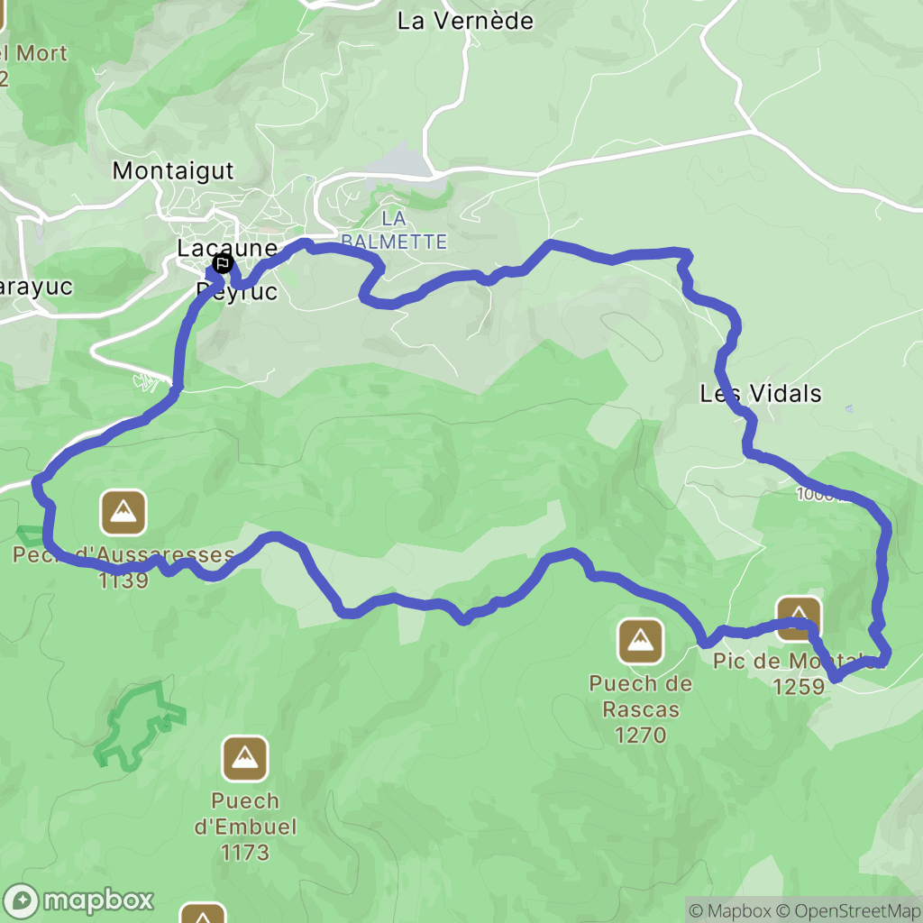 Lacaune : carte du parcours de randonnée - France