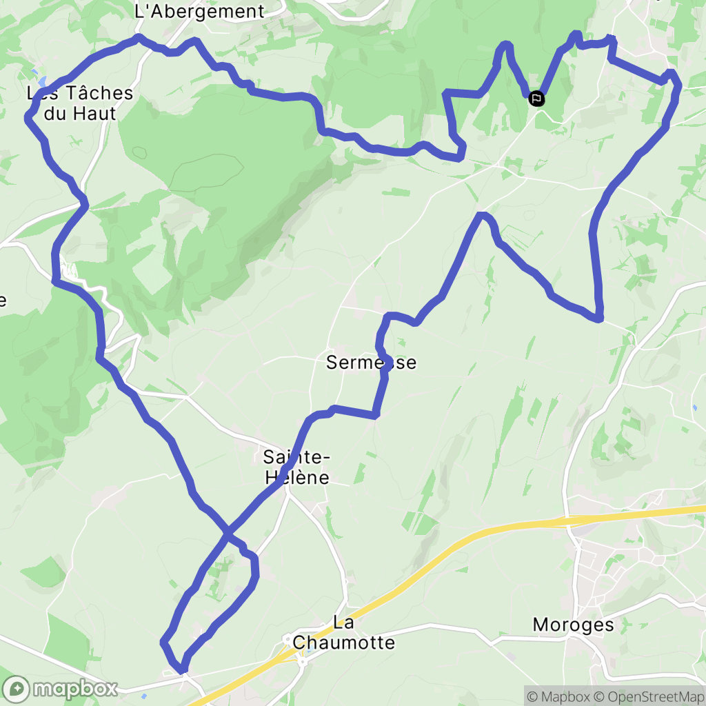 Barizey : carte du parcours de randonnée - France