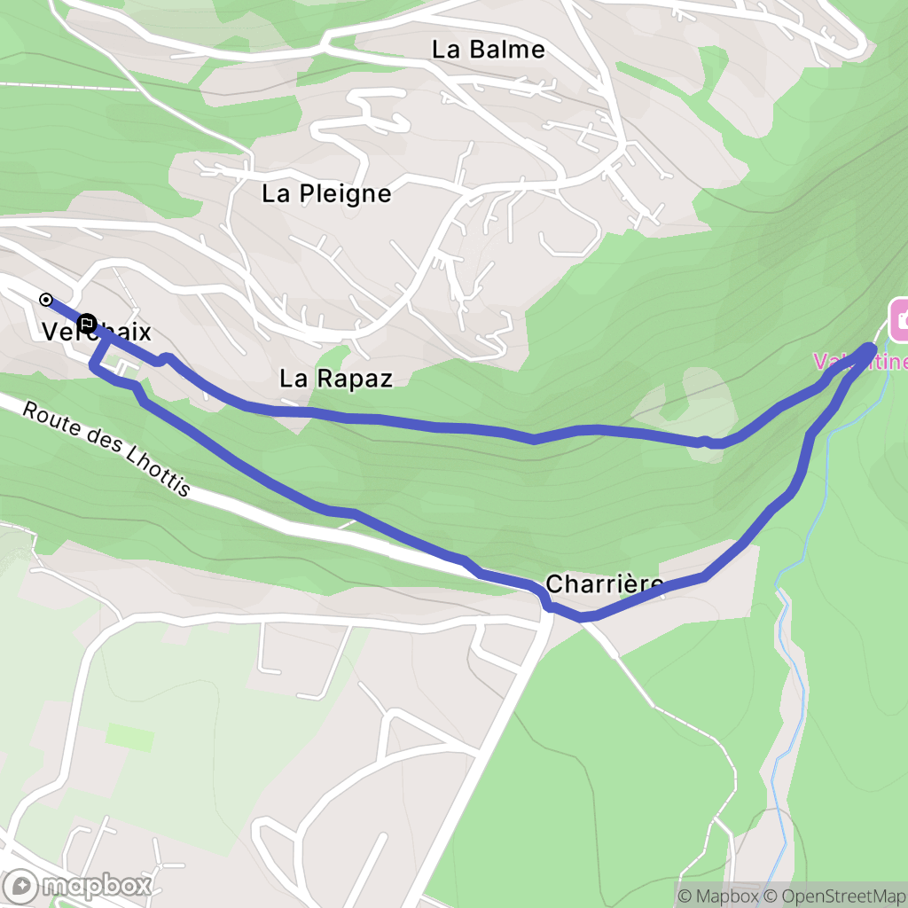 Verchaix : carte du parcours de randonnée - France