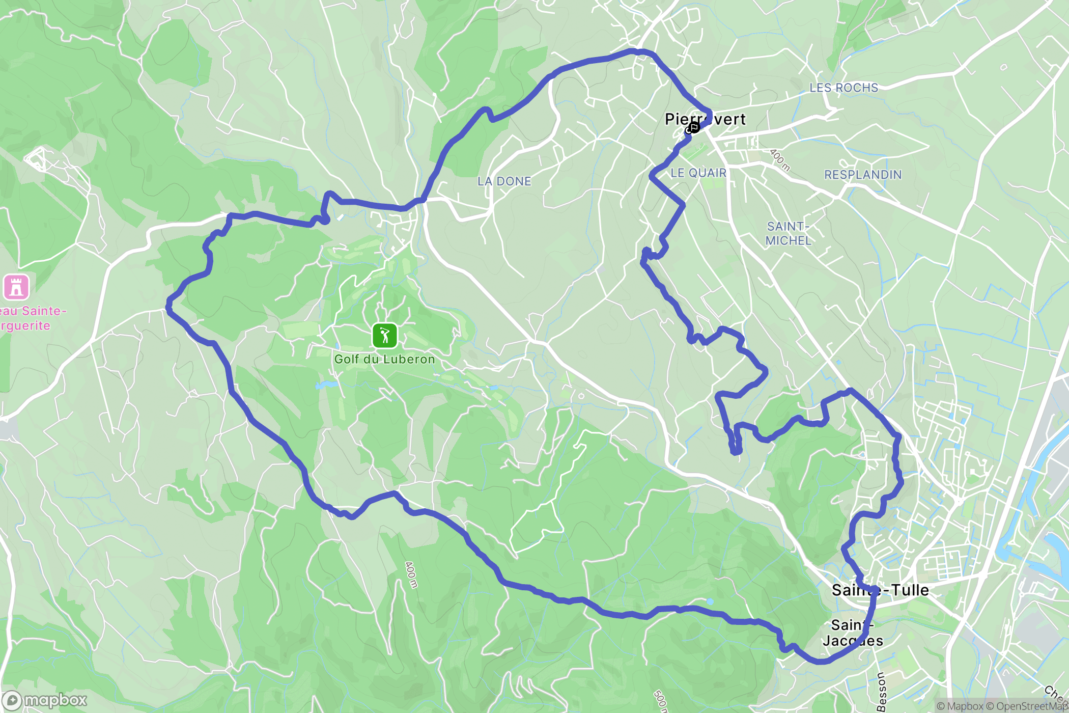 Pierrevert : carte du parcours de randonnée - France