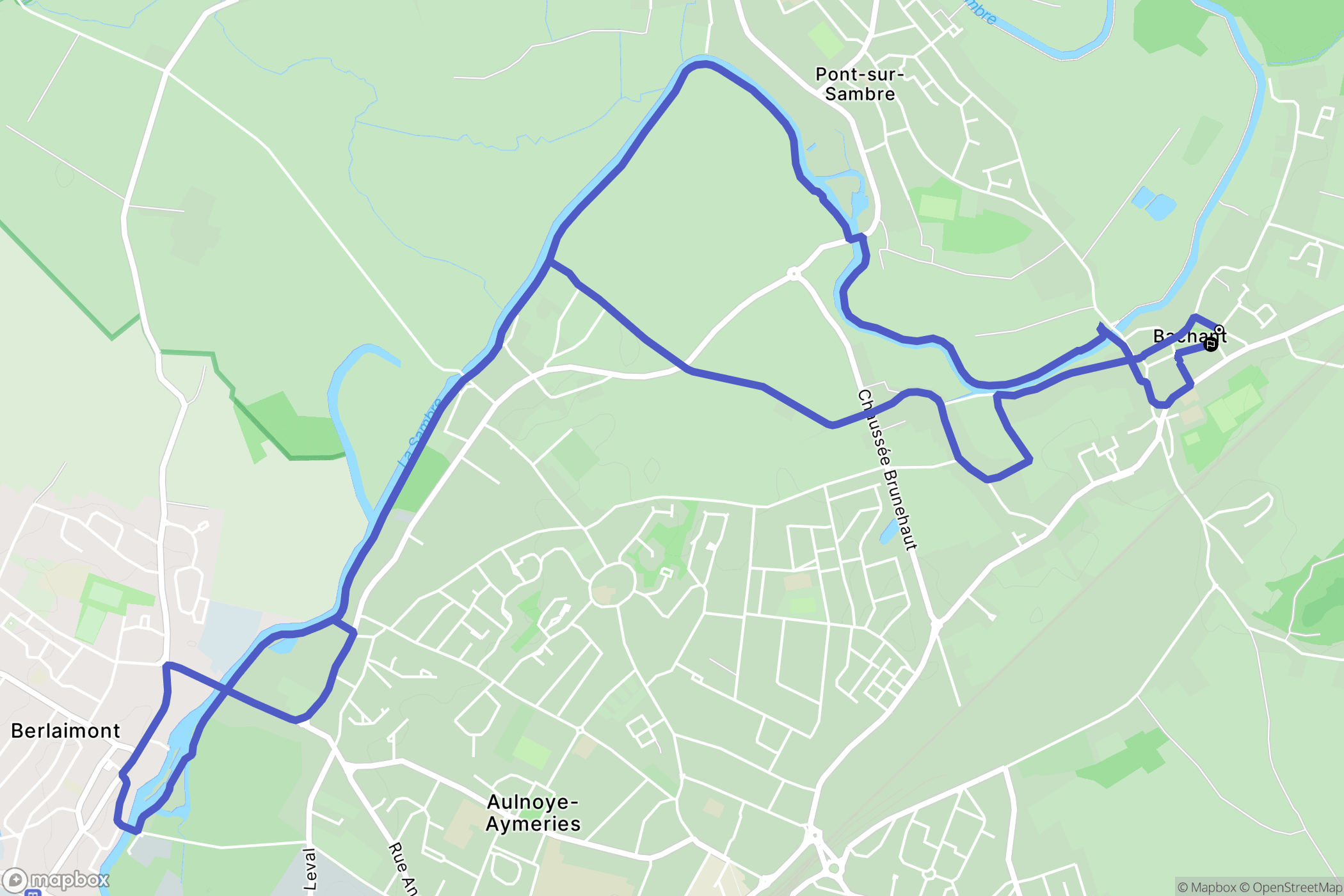 Bachant : carte du parcours de randonnée - France