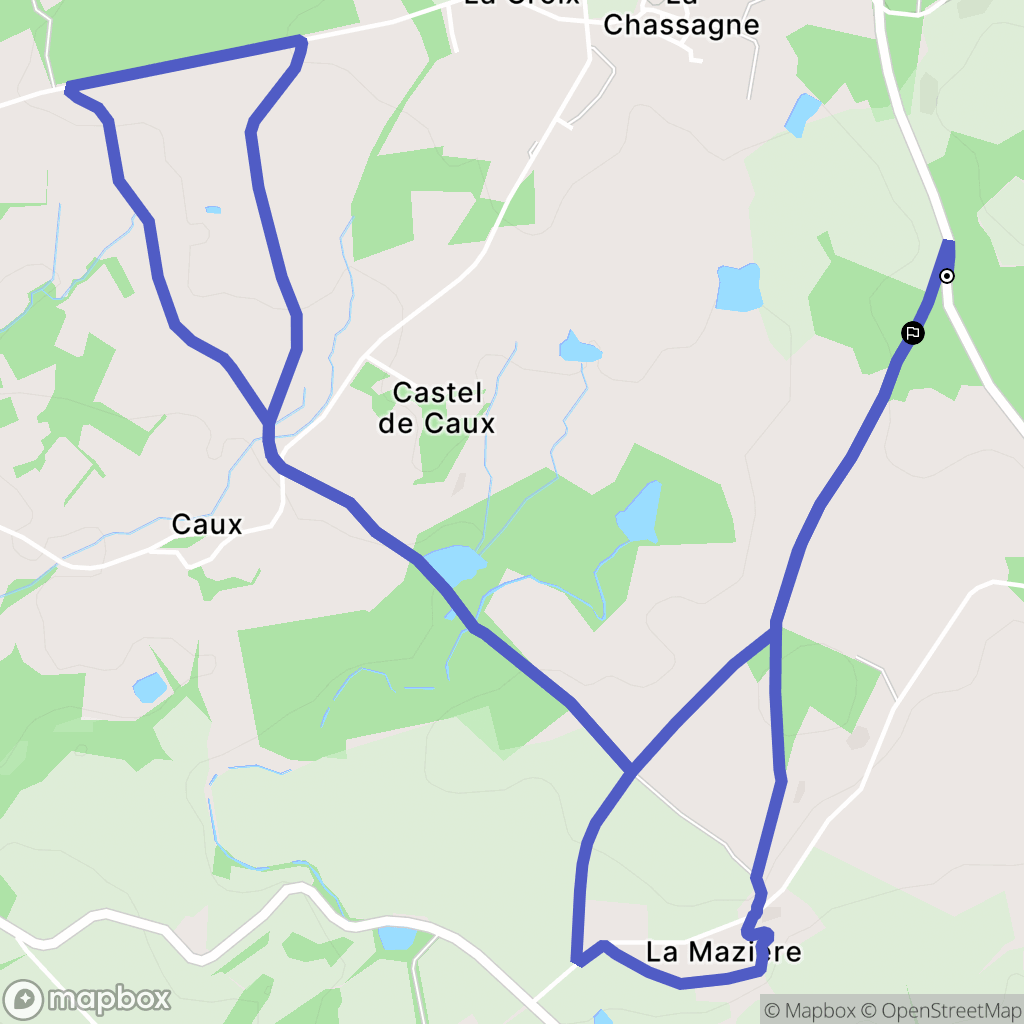 Le Châtenet-en-Dognon : carte du parcours de randonnée - France