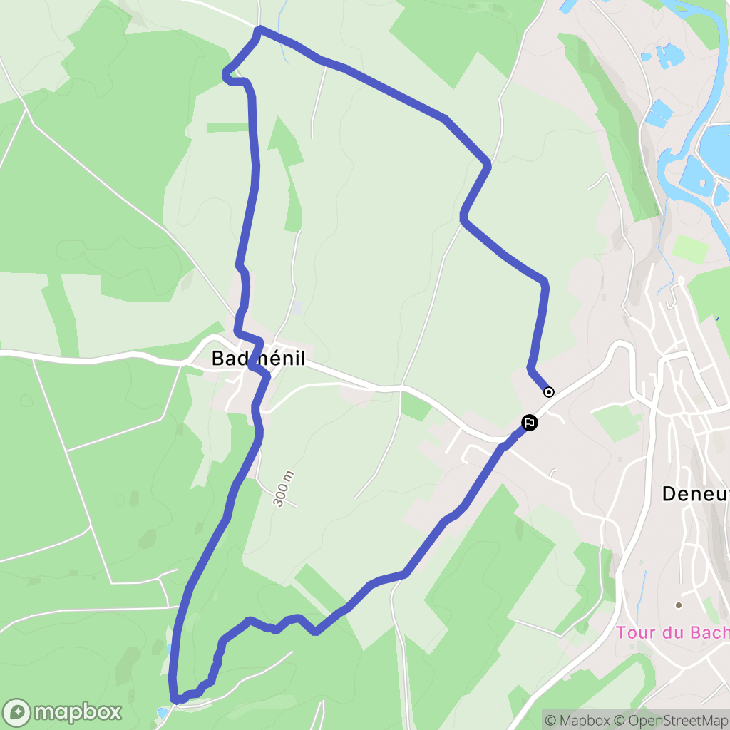 Baccarat : carte du parcours de randonnée - France