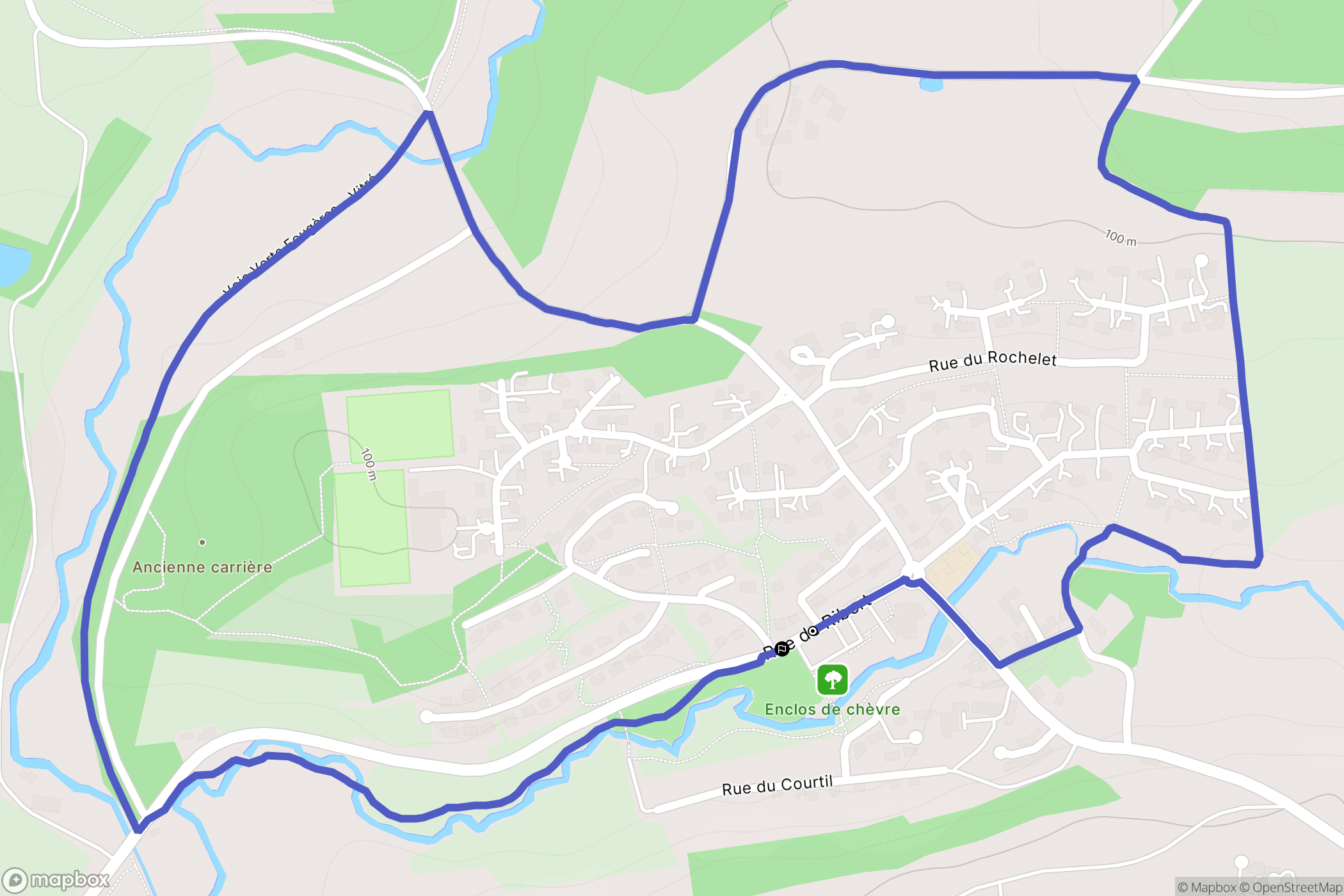 Montreuil-sous-Pérouse : carte du parcours de randonnée - France
