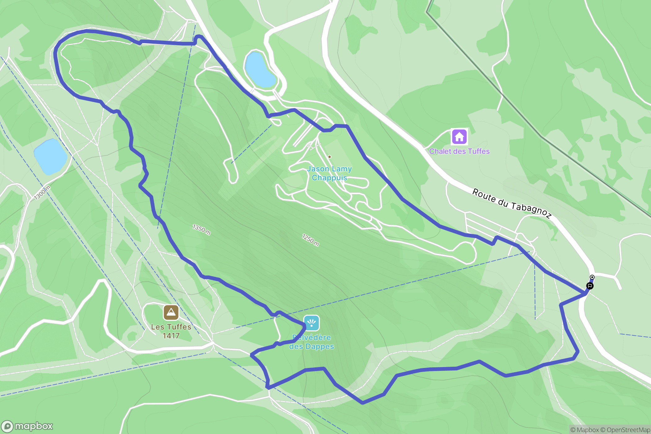 Les Rousses : carte du parcours de randonnée - France