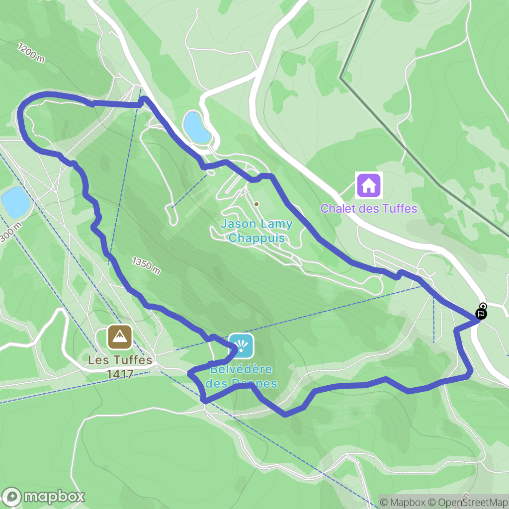 Les Rousses : carte du parcours de randonnée - France
