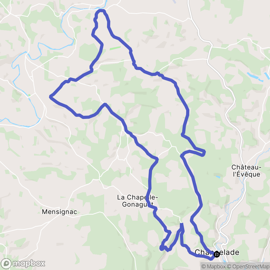 Chancelade : carte du parcours de randonnée - France