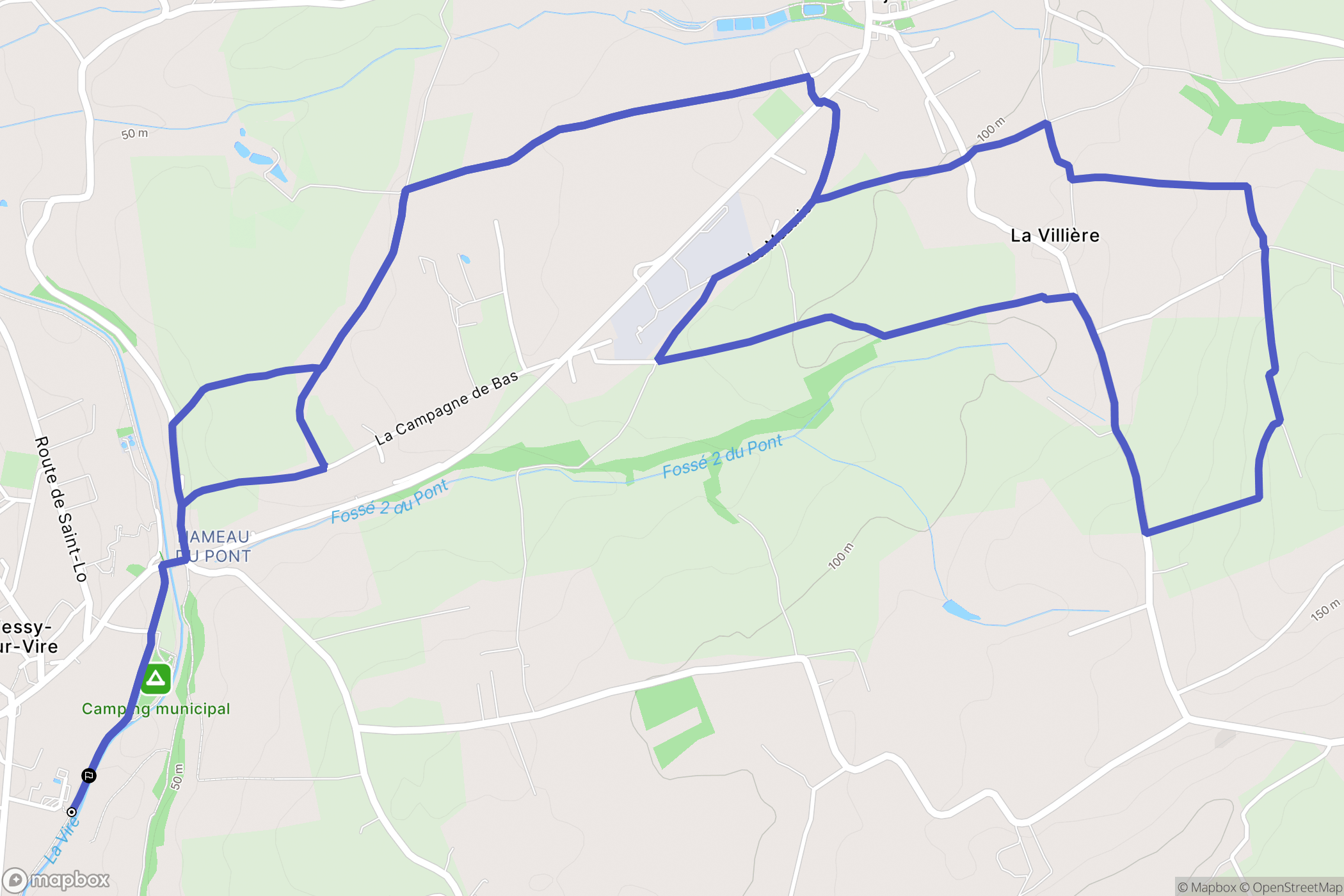 Tessy-Bocage : carte du parcours de randonnée - France