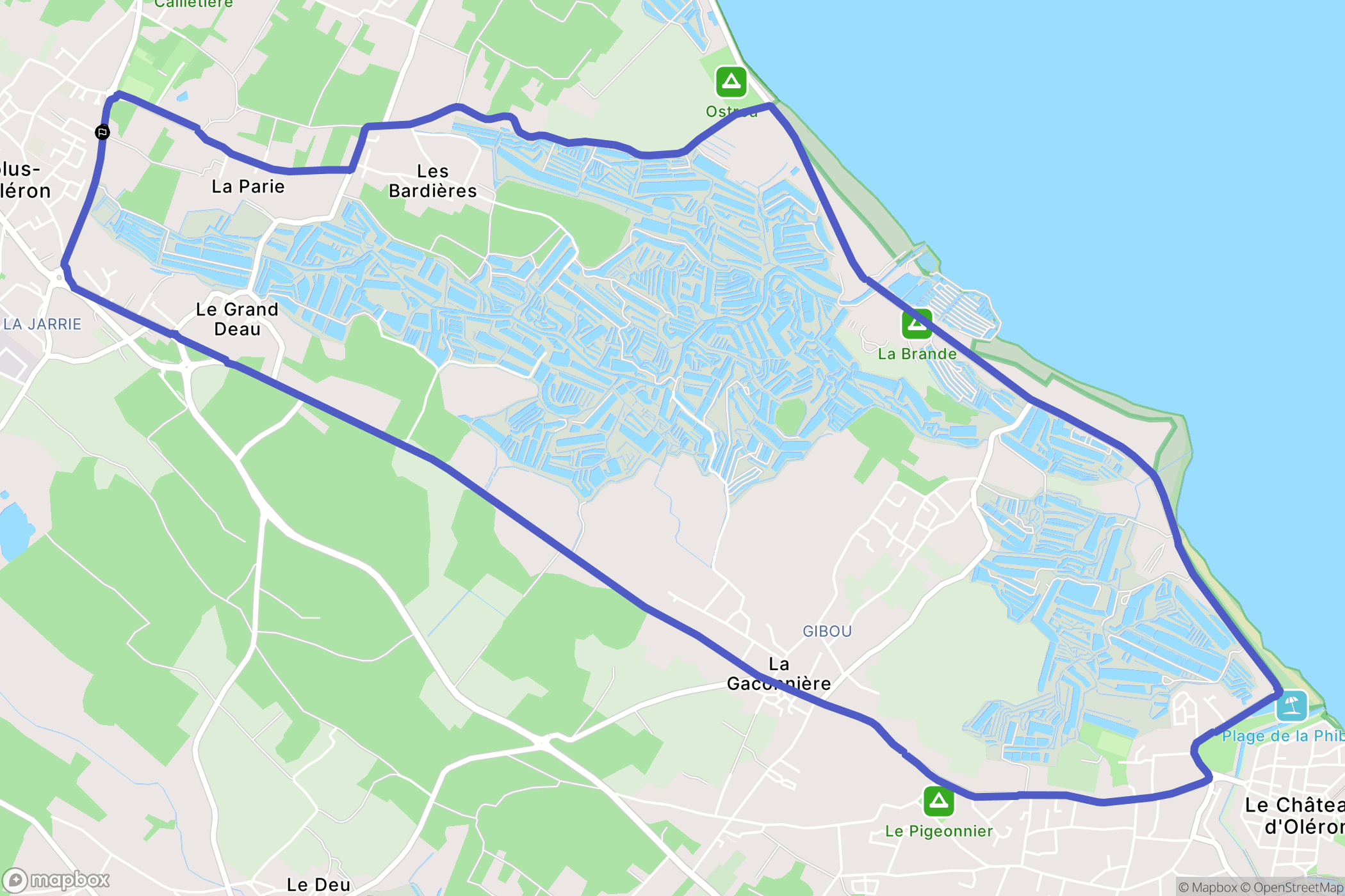 Dolus-d'Oléron : carte du parcours de randonnée - France