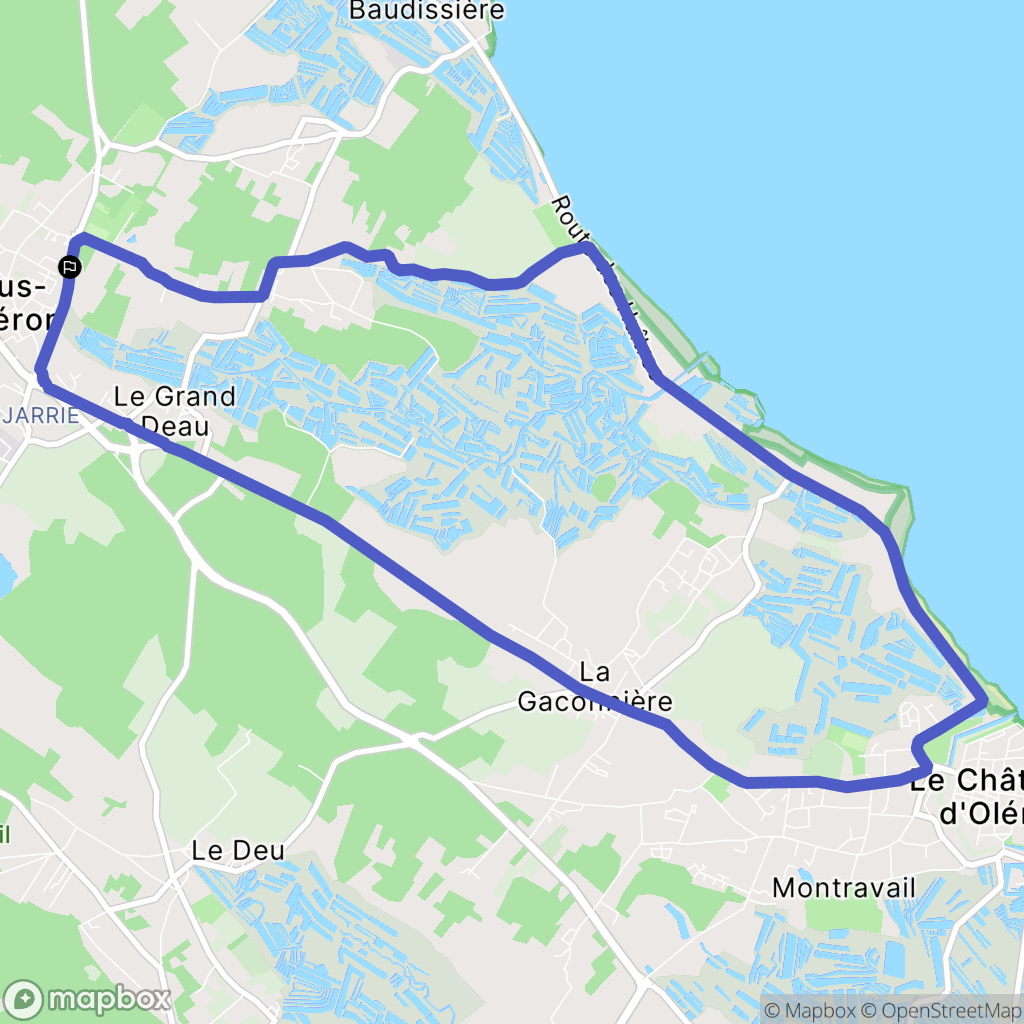 Dolus-d'Oléron : carte du parcours de randonnée - France