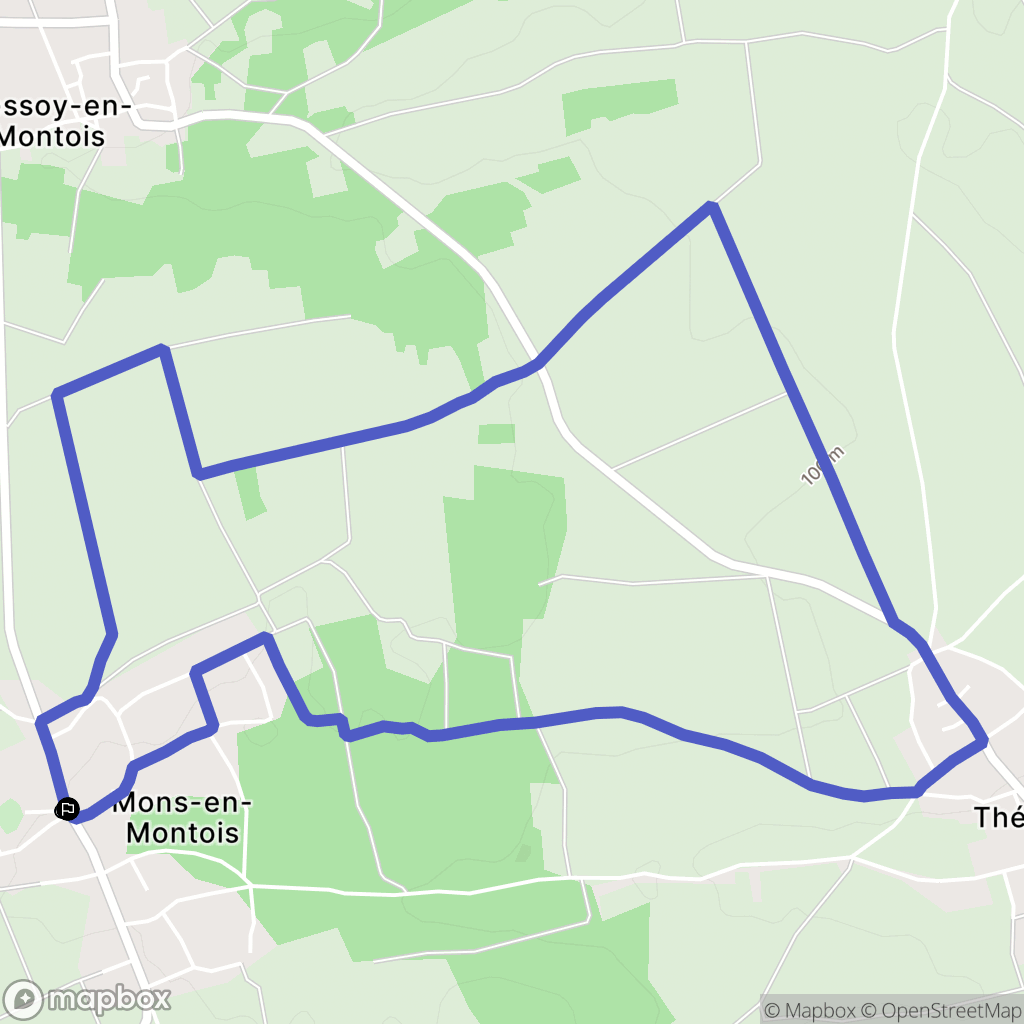 Mons-en-Montois : carte du parcours de randonnée - France