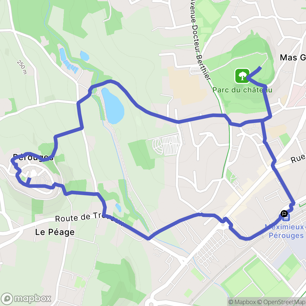 Meximieux : carte du parcours de randonnée - France