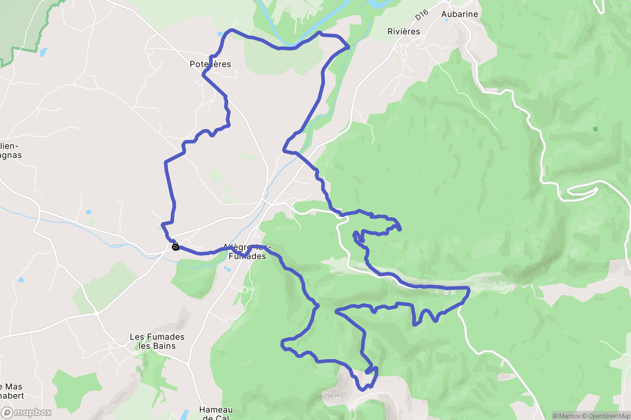 Allègre-les-Fumades : carte du parcours de randonnée - France