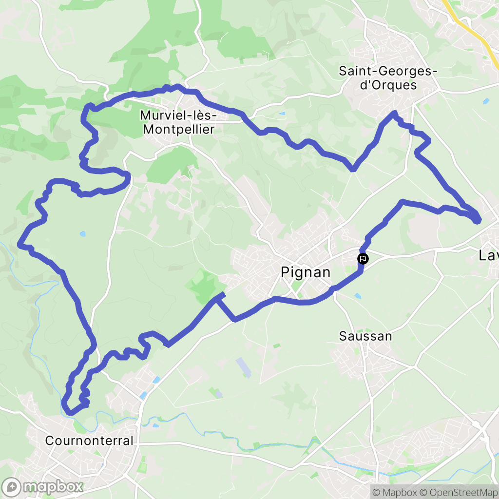 Pignan : carte du parcours de randonnée - France
