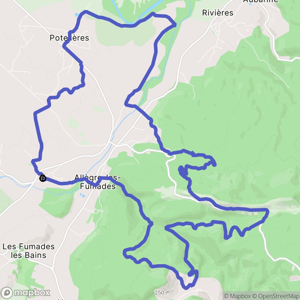 Allègre-les-Fumades : carte du parcours de randonnée - France