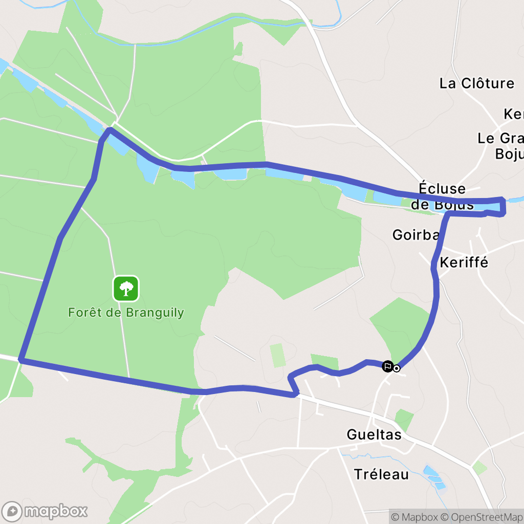 Gueltas : carte du parcours de randonnée - France